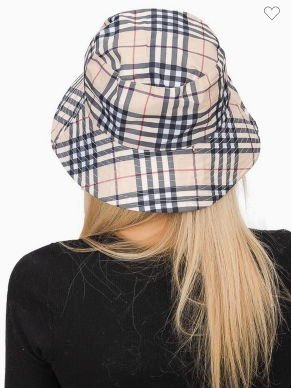 Luxe Designer Plaid and Black Reversible Bucket Hat - Women's Accessory - Picture 3 of 4